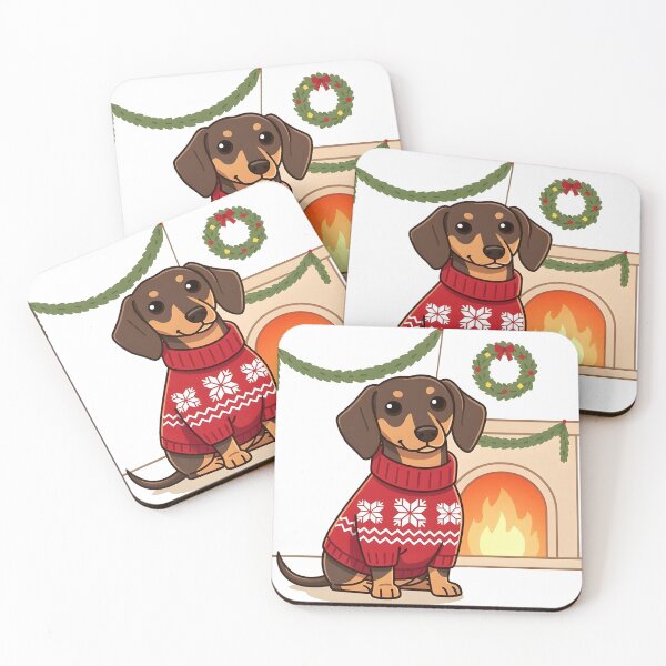Item preview, Cozy Nordic Christmas Dachshund designed and sold by Uglyandcute.