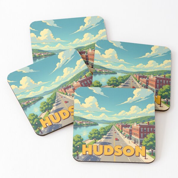 Item preview, Hudson, New York, USA: Vintage-Style Painterly Travel Poster designed and sold by LSVart.