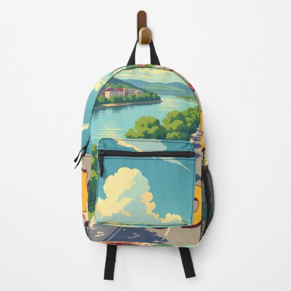 Item preview, Hudson, New York, USA: Vintage-Style Painterly Travel Poster designed and sold by LSVart.