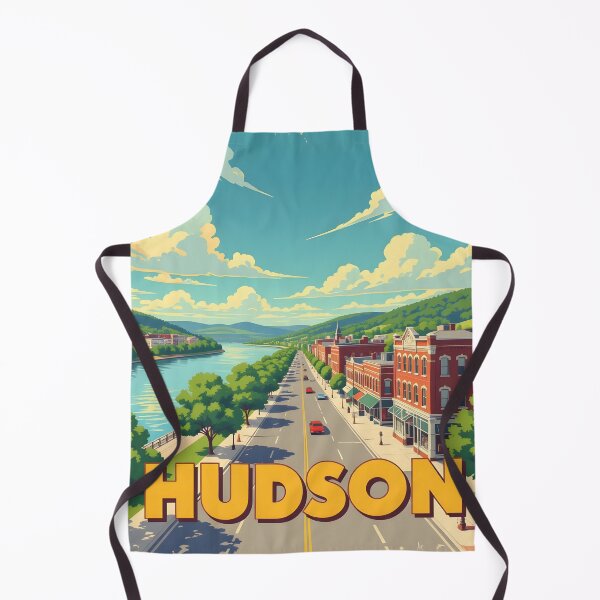 Item preview, Hudson, New York, USA: Vintage-Style Painterly Travel Poster designed and sold by LSVart.