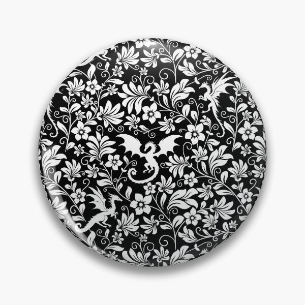 Item preview, Floral Dragon Inverted Silhouette Pattern – Fantasy Botanical Vines Design designed and sold by WildLakePatterns.