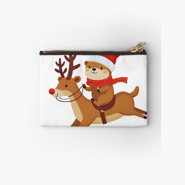 Item preview, Otter Claus on a Reindeer Ride – Adorable Christmas Otter designed and sold by Otterly Cute.