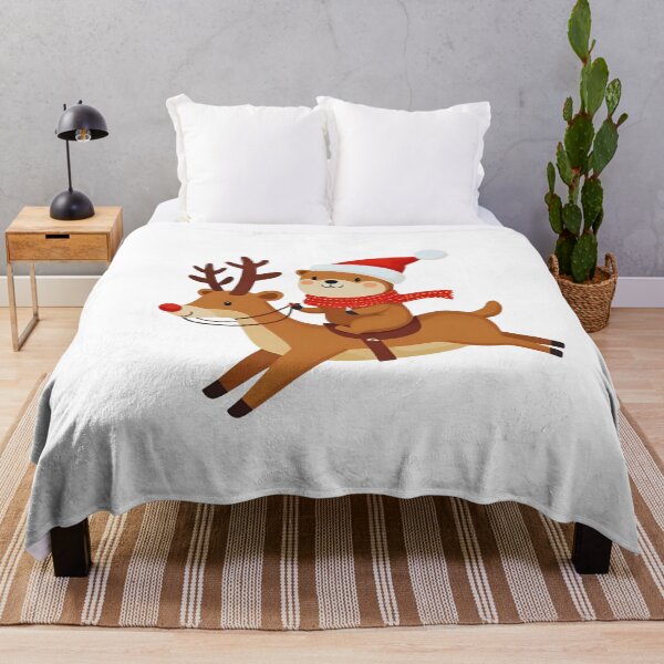 Item preview, Otter Claus on a Reindeer Ride – Adorable Christmas Otter designed and sold by Otterly Cute.