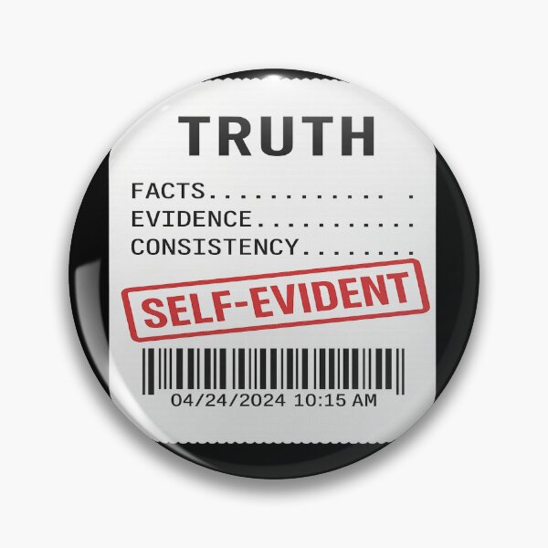 Item preview, TRUTH Receipt Tee – Facts Evidence Consistency – SELF-EVIDENT Stamp designed and sold by POD DYNASTY | Original Print On Demand T-Shirt Graphics.