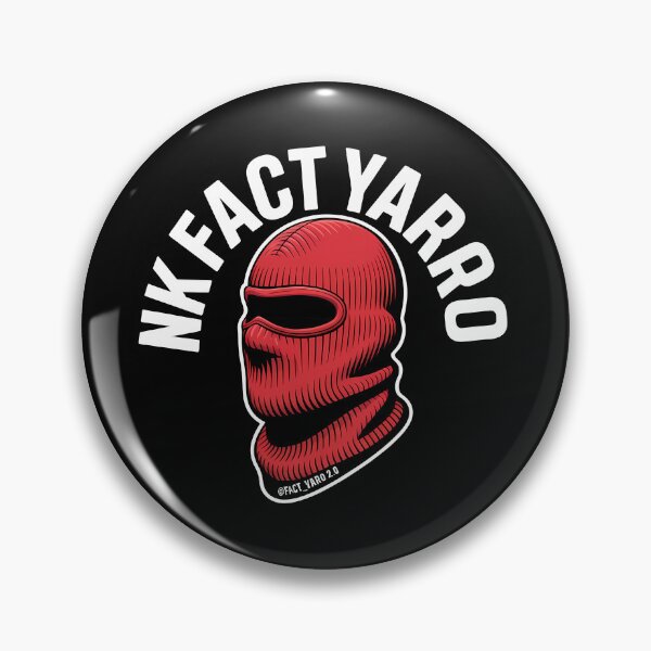 Item preview, Red ski balaclava with nk fact yarro text on black background designed and sold by Koolzilla.