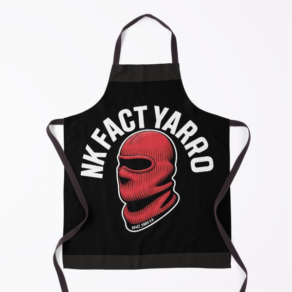 Item preview, Red ski balaclava with nk fact yarro text on black background designed and sold by Koolzilla.