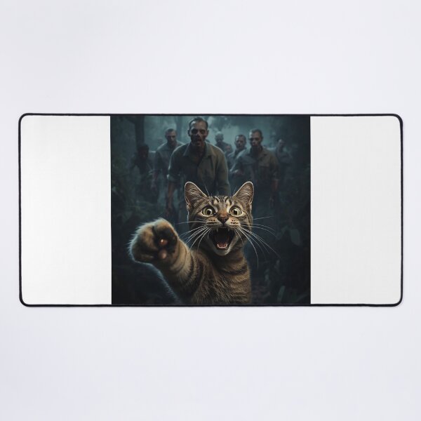 Item preview, Gray Cat Taking a Selfie with Zombies designed and sold by MirelaSorescu.