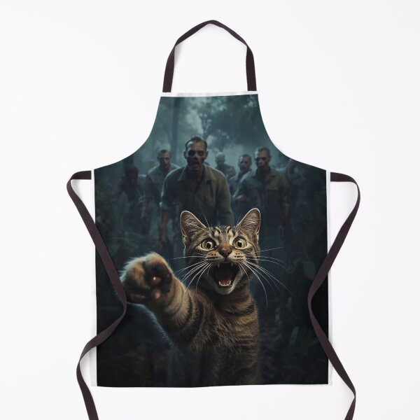 Item preview, Gray Cat Taking a Selfie with Zombies designed and sold by MirelaSorescu.