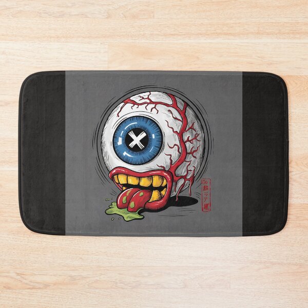 Item preview, Cartoon illustration of a creepy eyeball with a huge toothy mouth and green goo designed and sold by Koolzilla.