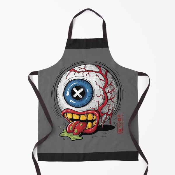 Item preview, Cartoon illustration of a creepy eyeball with a huge toothy mouth and green goo designed and sold by Koolzilla.