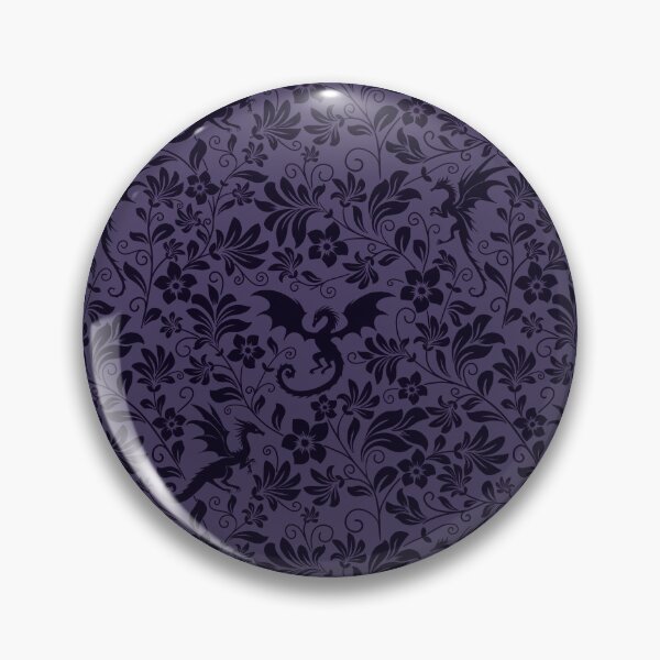 Item preview, Floral Dragon Silhouette Pattern – Fantasy Botanical Vines Design in Purple designed and sold by WildLakePatterns.