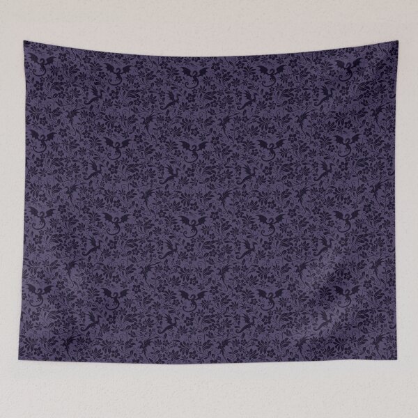 Item preview, Floral Dragon Silhouette Pattern – Fantasy Botanical Vines Design in Purple designed and sold by WildLakePatterns.