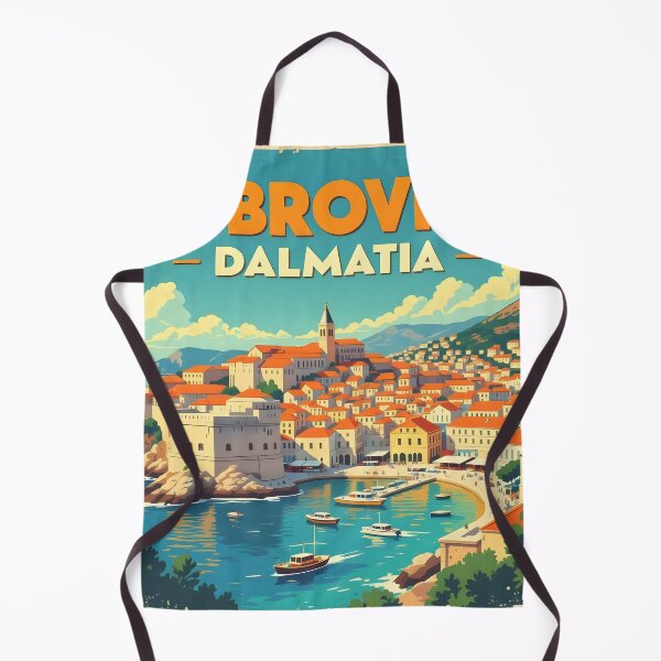 Item preview, Dubrovnik, Croatia: Vintage-Style Painterly Travel Poster designed and sold by LSVart.