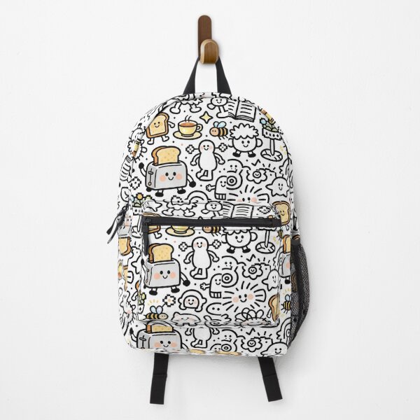 Item preview, Happy Kawaii Toaster and Toast Doodle Pattern | Cozy Morning Breakfast Aesthetic designed and sold by Cherrydora.