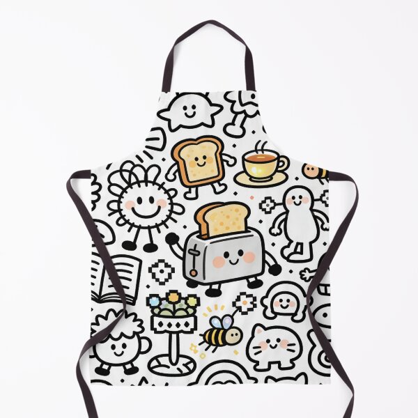 Item preview, Happy Kawaii Toaster and Toast Doodle Pattern | Cozy Morning Breakfast Aesthetic designed and sold by Cherrydora.