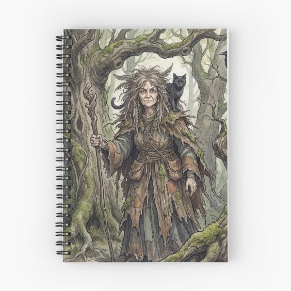 Item preview, Wise witch of the forest  of folklore watercolor artwork illustration designed and sold by Vintage Designs +.