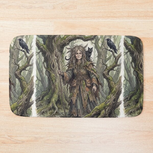 Item preview, Wise witch of the forest  of folklore watercolor artwork illustration designed and sold by Vintage Designs +.