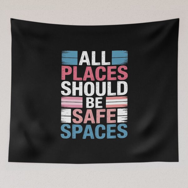 Item preview, Transgender All Spaces Safe Trans Pride Flag LGBT Women Men  designed and sold by FadeOfThrone.