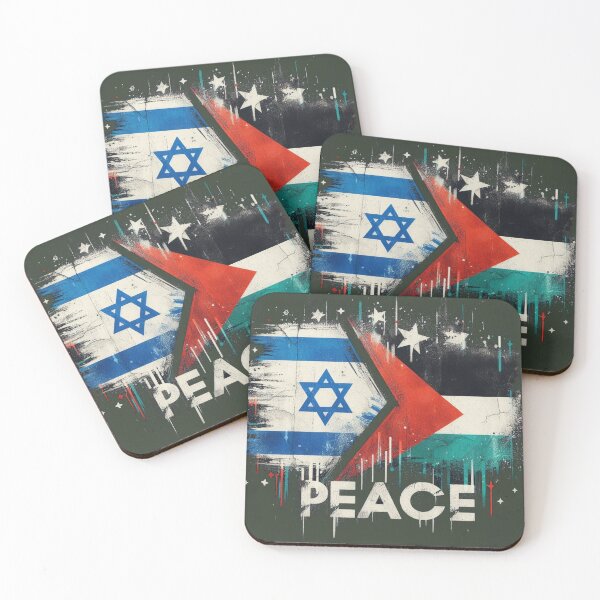 Item preview, Peace Between Flags — Israel & Palestine Unity designed and sold by denip.