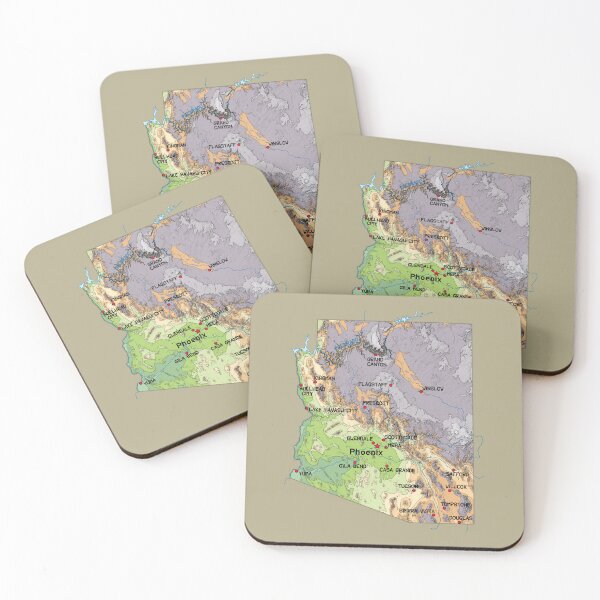 Item preview, Vibrant Arizona Topography Map - Grand Canyon State Cities & Relief designed and sold by mashmosh.
