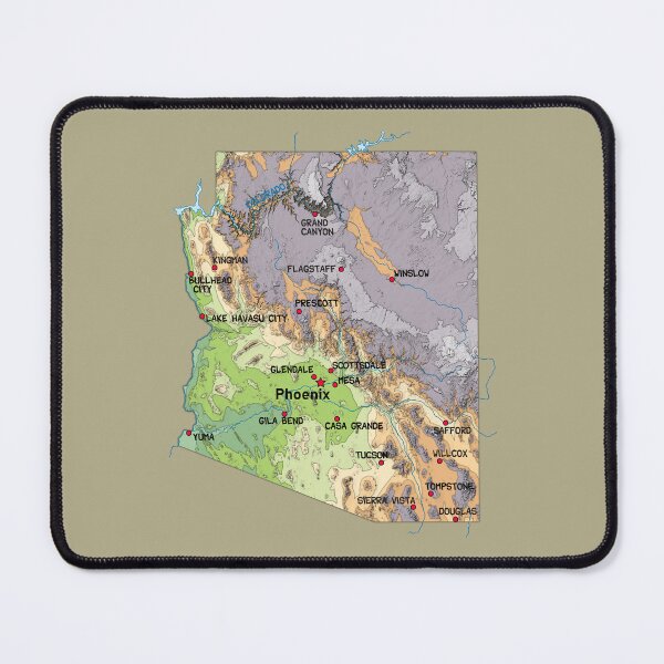 Item preview, Vibrant Arizona Topography Map - Grand Canyon State Cities & Relief designed and sold by mashmosh.