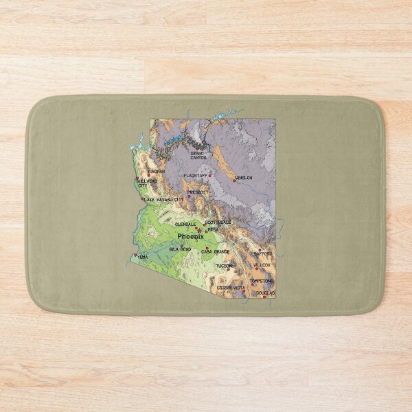 Item preview, Vibrant Arizona Topography Map - Grand Canyon State Cities & Relief designed and sold by mashmosh.