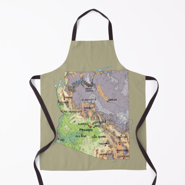 Item preview, Vibrant Arizona Topography Map - Grand Canyon State Cities & Relief designed and sold by mashmosh.