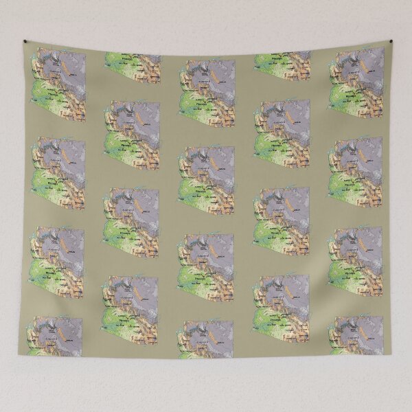 Item preview, Vibrant Arizona Topography Map - Grand Canyon State Cities & Relief designed and sold by mashmosh.