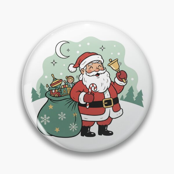 Item preview, Jolly Santa Claus with Toy Sack and Christmas Bell designed and sold by Owcomm.