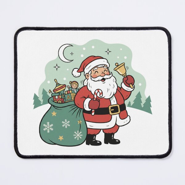 Item preview, Jolly Santa Claus with Toy Sack and Christmas Bell designed and sold by Owcomm.