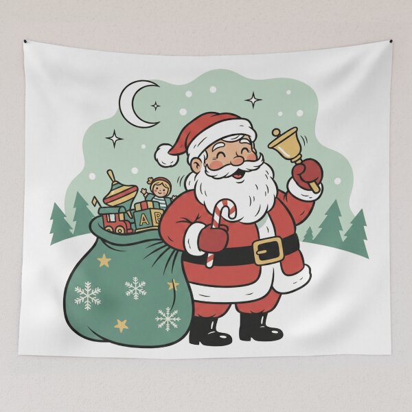Item preview, Jolly Santa Claus with Toy Sack and Christmas Bell designed and sold by Owcomm.
