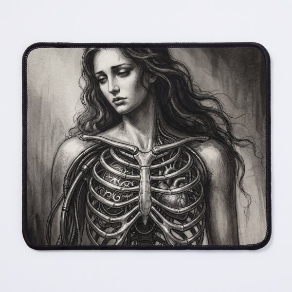 Item preview, Scifi Biomechanical portrait of a beautiful woman pinup art designed and sold by Vintage Designs +.