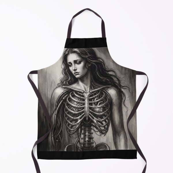 Item preview, Scifi Biomechanical portrait of a beautiful woman pinup art designed and sold by Vintage Designs +.