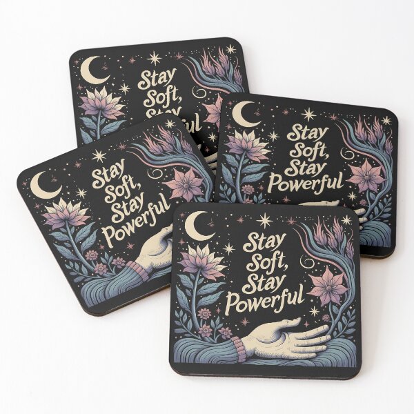 Item preview, Inspirational quote with hand and flowers under the moon and stars designed and sold by Koolzilla.