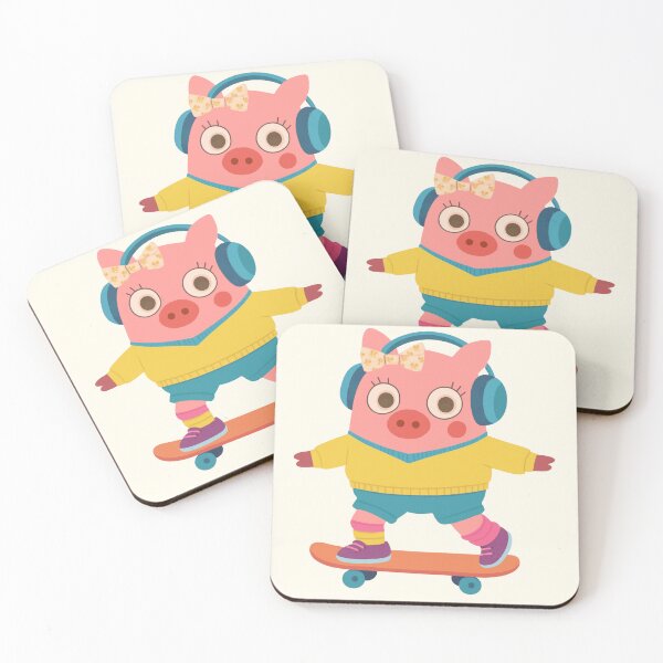 Item preview, Truffle skater · kawaii piglet with helmets designed and sold by Aloloco.