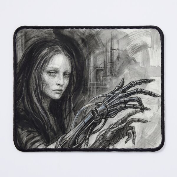 Item preview, Scifi Biomechanical portrait of a beautiful woman pinup art designed and sold by Vintage Designs +.