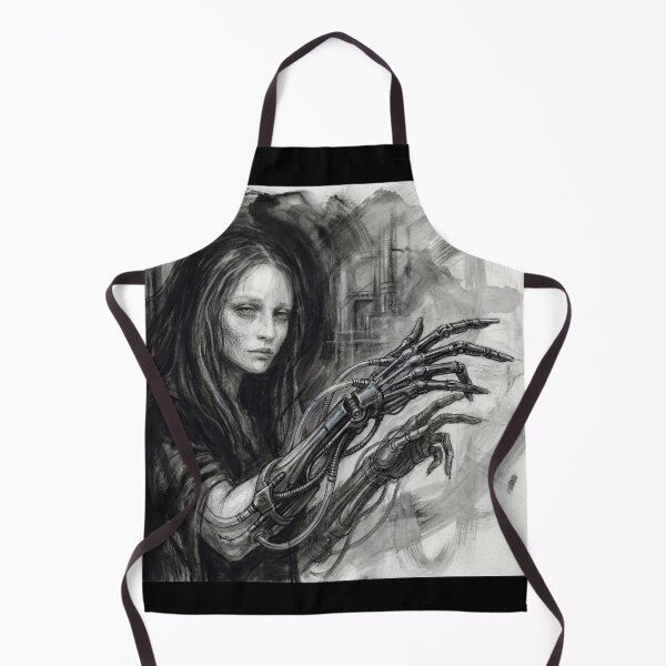 Item preview, Scifi Biomechanical portrait of a beautiful woman pinup art designed and sold by Vintage Designs +.
