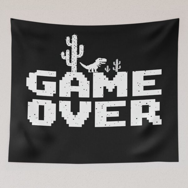 Item preview, Retro Pixel Dinosaur Game Over Art – Funny 8-Bit Gaming Design for Posters, Tees & Digital Decor designed and sold by Bright Nest Studio.