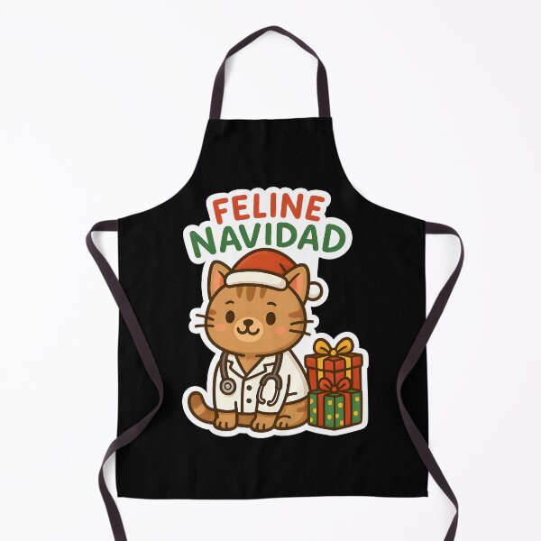Item preview, Feline Navidad – Christmas Vet Cat in Santa Hat designed and sold by Bettybee00.