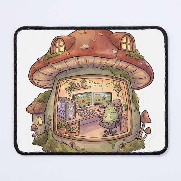 Item preview, Cozy Mushroom Cottage Gaming Setup designed and sold by StickyGuys.