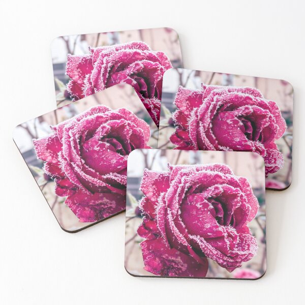 Item preview, Frozen Pink Rose in Winter – Delicate Frosted Flower designed and sold by Anyhnto.