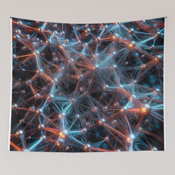 Item preview, Scifi Theme Reddish Orange Purple Texture of Asymmetrical Glowing Biological Neuron Synapses (image size 7840x11680) designed and sold by Digital-Davinci.