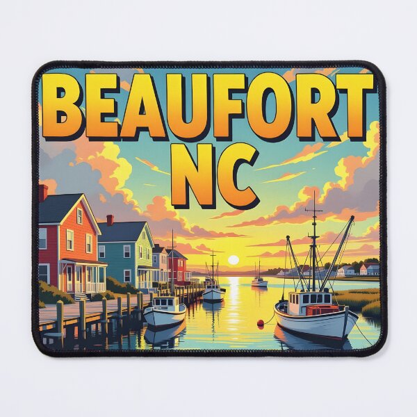 Item preview, Beaufort, North Carolina, USA: Vintage-Style Painterly Travel Poster designed and sold by LSVart.