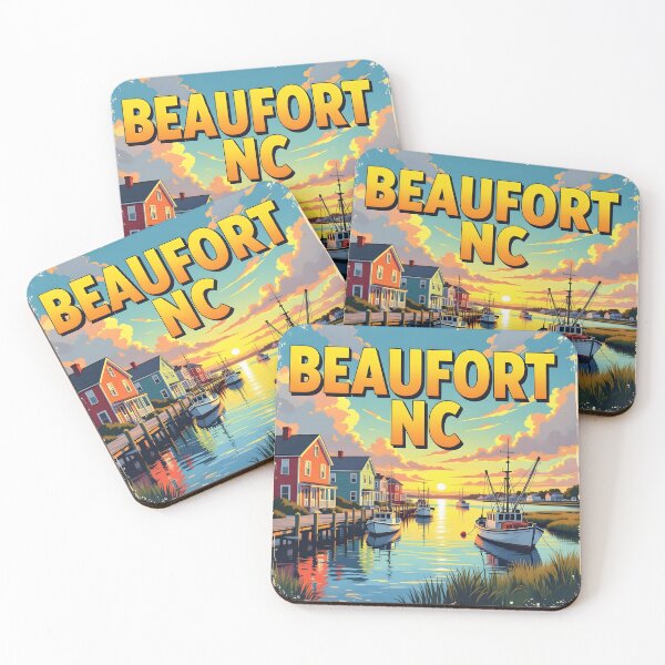Item preview, Beaufort, North Carolina, USA: Vintage-Style Painterly Travel Poster designed and sold by LSVart.