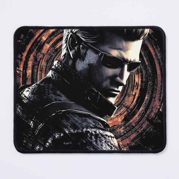 Item preview, Albert Wesker Resident Evil RE Villain Umbrella Corporation Sunglasses Superhuman Virus Uroboros Chris Redfield Jill Valentine Fan Art Portrait Poster T-Shirt Sticker Gift designed and sold by Senpaiwaves.