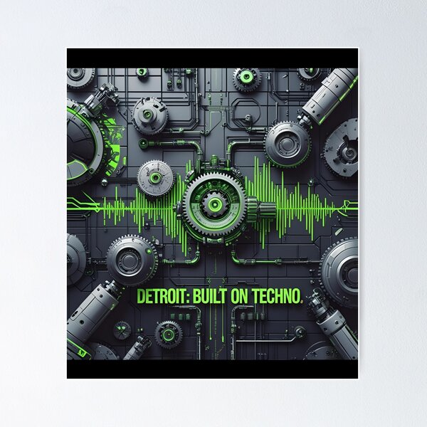 Item preview, Detroit Built on Techno – Industrial Electronic Music Design designed and sold by KentonDesignsUK.