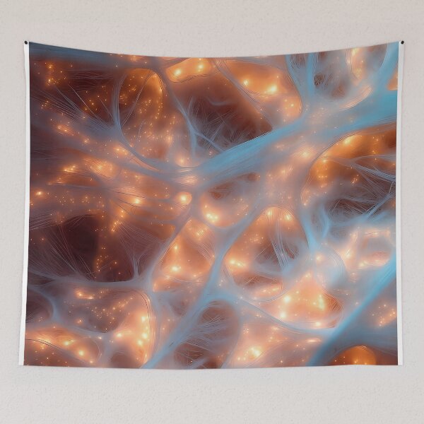 Item preview, Scifi Theme Reddish Orange Purple Texture of Asymmetrical Glowing Biological Neuron Synapses (image size 7840x11680) designed and sold by Digital-Davinci.