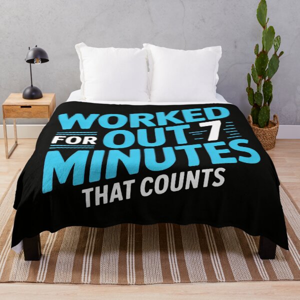 Item preview, Worked Out for 7 Minutes That Counts Design with Motivational Fitness Quote and Blue Typography designed and sold by SplashTastic.