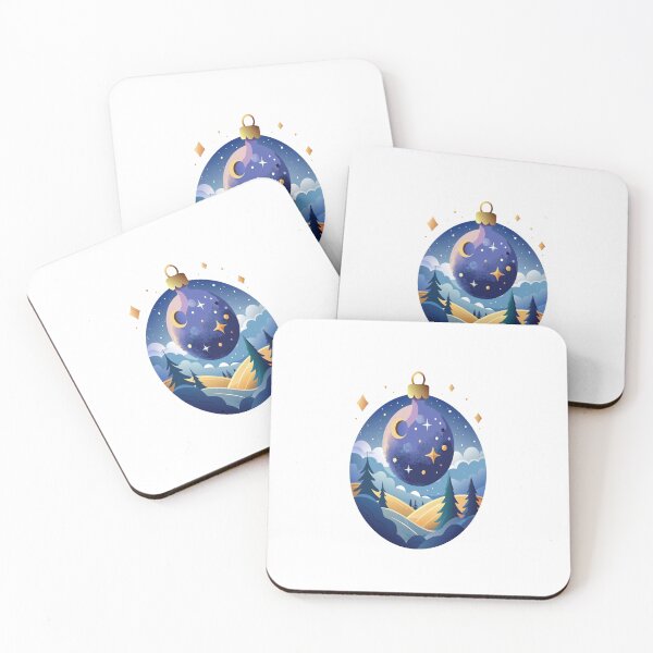 Item preview, Blue New Year Ornament with Moon and Stars – Festive Glitter Design designed and sold by GoxyVision.