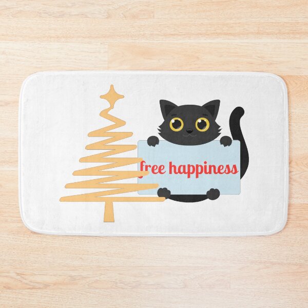 Item preview, Cute Black Cat Holding A Happiness Sign - Happy New Year Black Cat designed and sold by Contam_ZY.